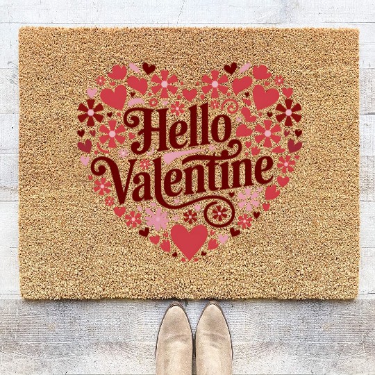 Hello Valentine Sublimation Coir Doormats