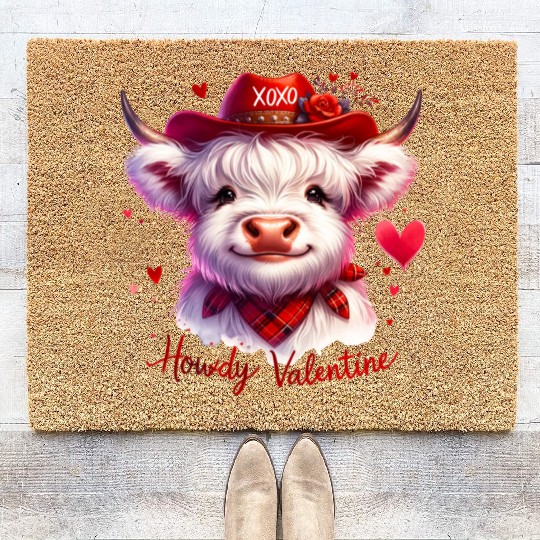 Howdy Valentine, Valentines Day Coir Doormats