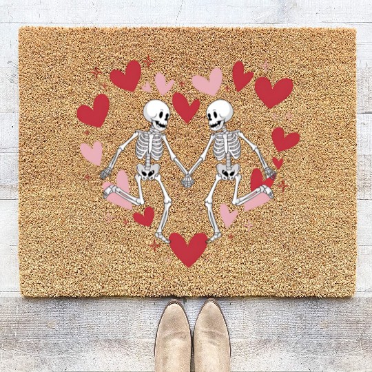 Coquette Valentine Dancing Skeleton Coir Doormats