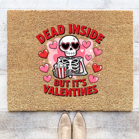 Dead Inside but It s Valentines Coir Doormats
