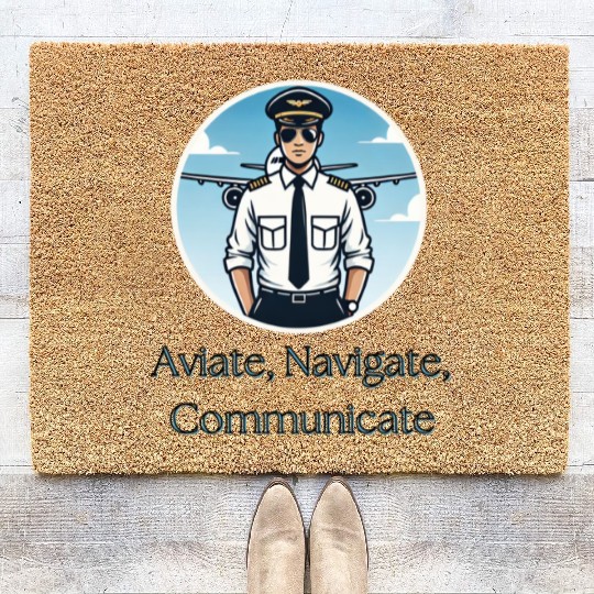 Aviate, Navigate, Communicate - Coir Doormats for Pilots