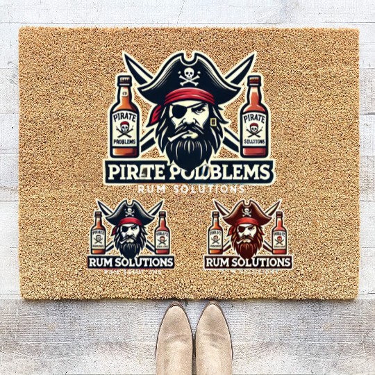 Pirate Problems Rum Solutions Coir Doormats