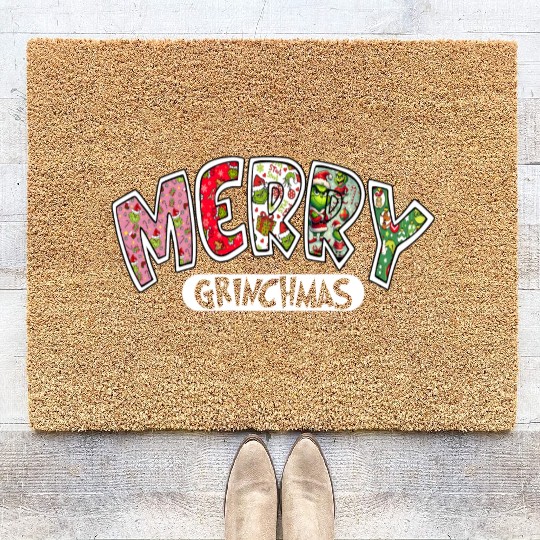 Merry Grin Happy Christmas Coir Doormats