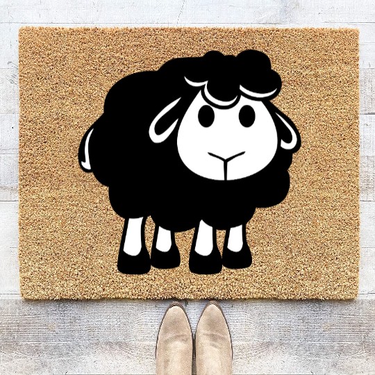 Black Sheep Small Cute Cute Lamb Cool Comic Sweet Coir Doormats