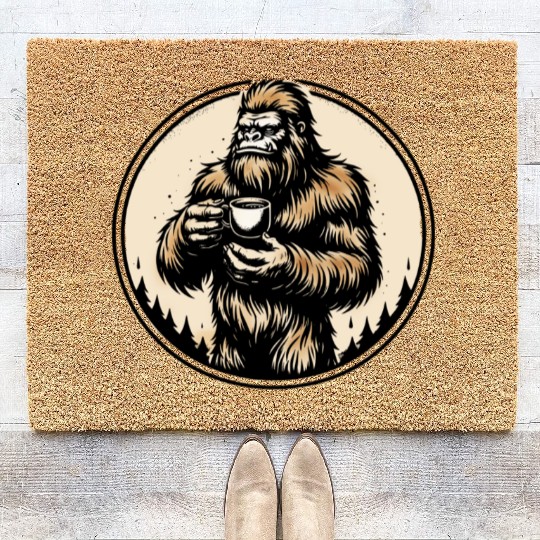 dark wild coffee wild man monkey Chewbacca Beard Coir Doormats