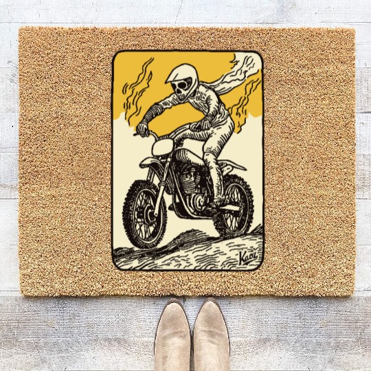 Tarot Card Motocross Rider Coir Doormats