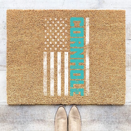 Cornhole Usa Flag Coir Doormats