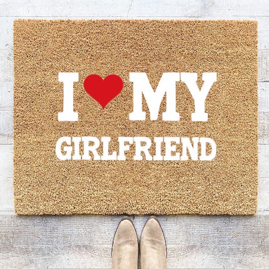 Modern Trendy I Love My Girlfriend Coir Doormats
