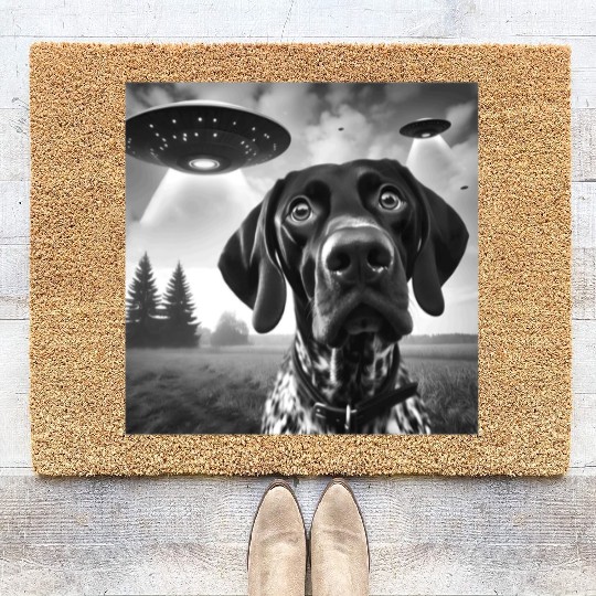 German Shorthaired Pointer Funny Sci-fi Graphic Se Coir Doormats