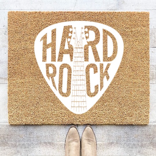 Hard Rock Guitar Pick Coir Doormats