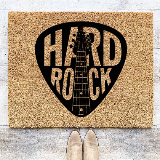 Hard Rock Guitar Pick Coir Doormats