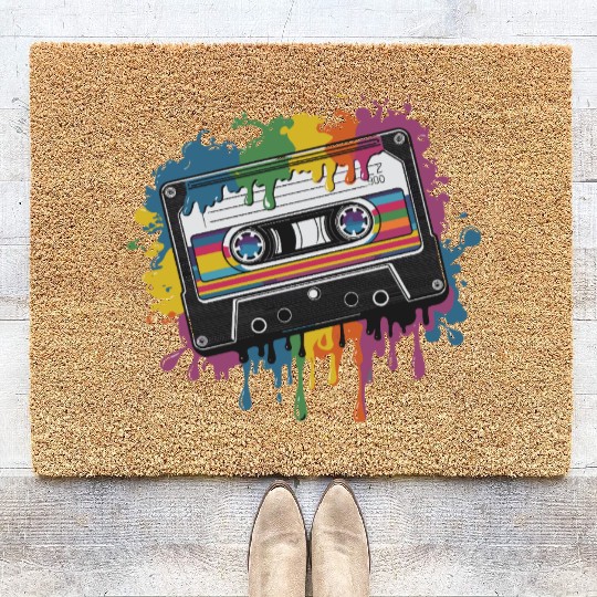 80s Retro Cassette Splash Classic Cassette Tape Coir Doormats