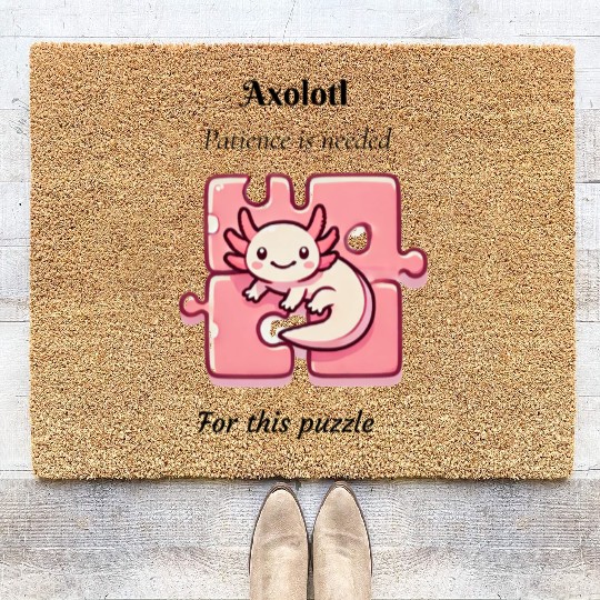 Axolotl puzzle design Coir Doormats
