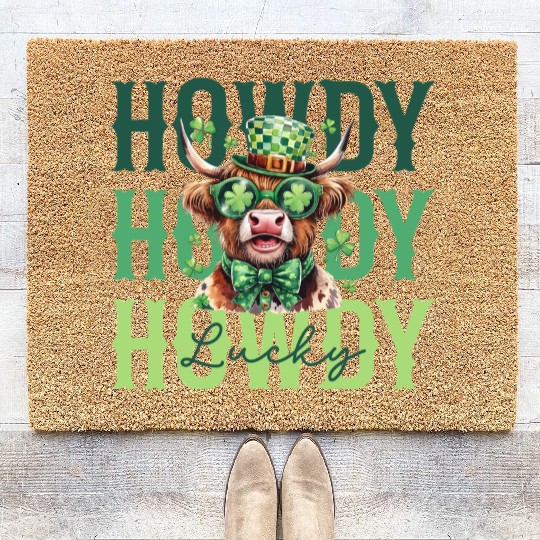 Howdy Howdy Howdy Lucky St Patricks Coir Doormats