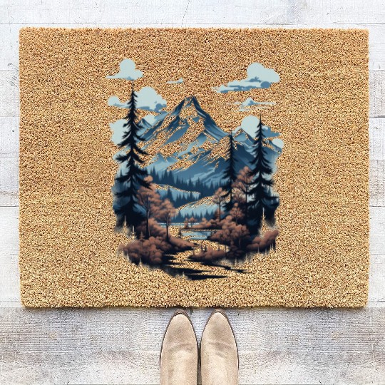 Midnight Mountain Serenity Coir Doormats