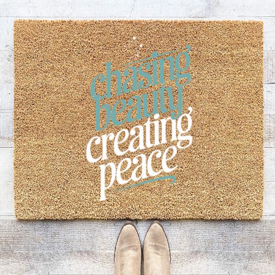 Libra Zodiac Chasing Beauty Creating Peace Coir Doormats