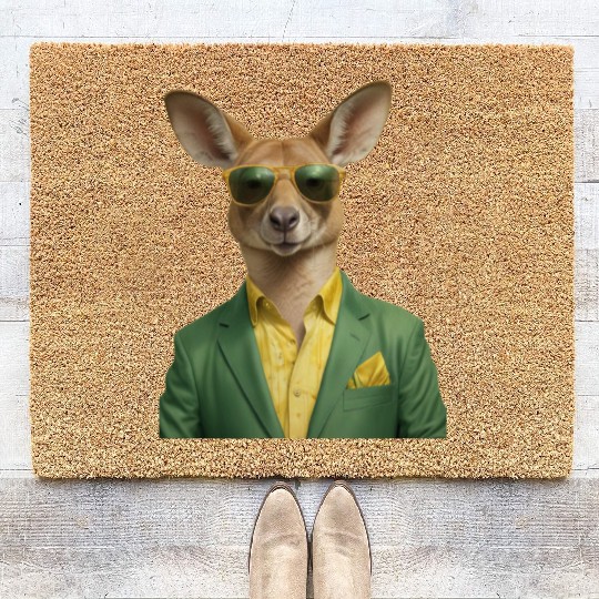 Green and Gold Kangaroo 7 Coir Doormats