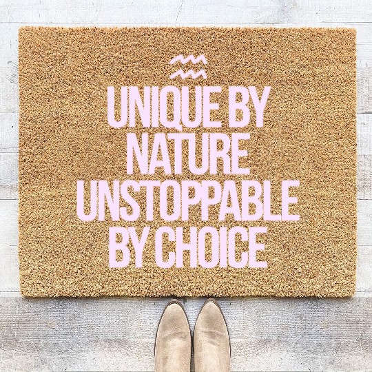 Unique By Nature Aquarius Character Zodiac Coir Doormats