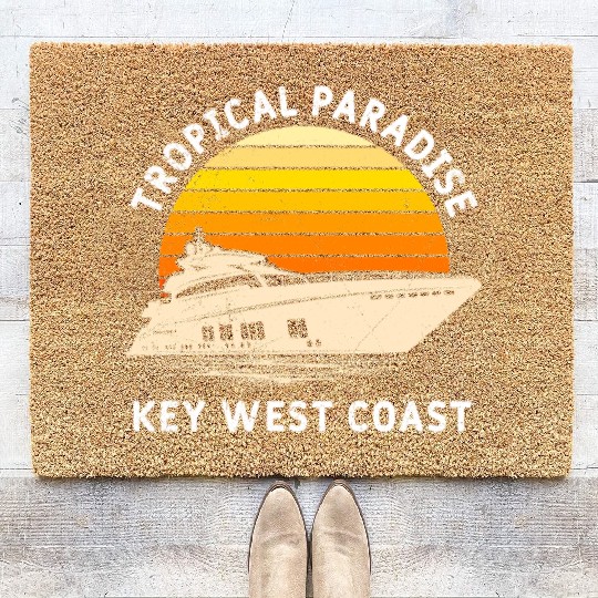 Florida TROPICAL PARADISE KEY-WEST COAST Coir Doormats