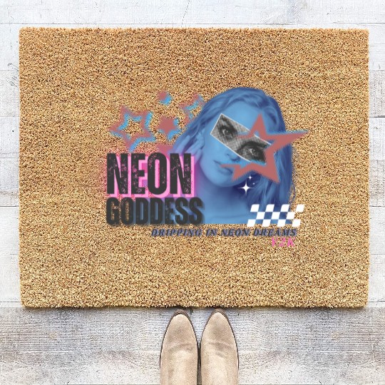 Neon Goddess Y2K Coir Doormats Design