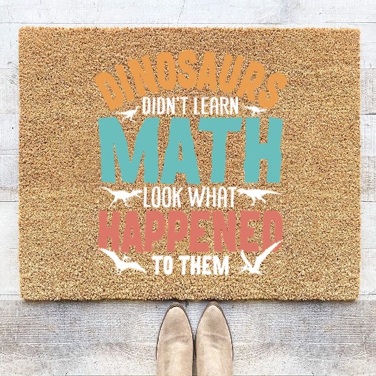 Funny Dinosaur Math Teacher Coir Doormats