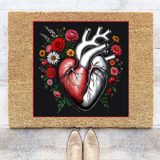Flower Heart Spring by Tobe Fonseca Coir Doormats