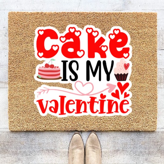 Cake Is My Valentine Coir Doormats