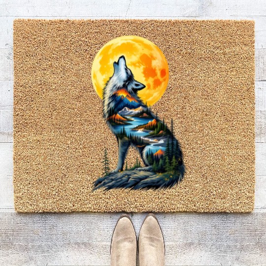 Howling Wolf Coir Doormats
