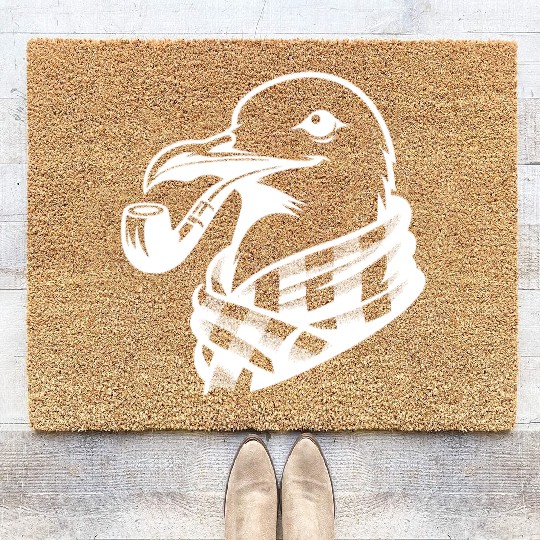 Pipe-diving Seafarer Seagull As A Coastal Motif Coir Doormats
