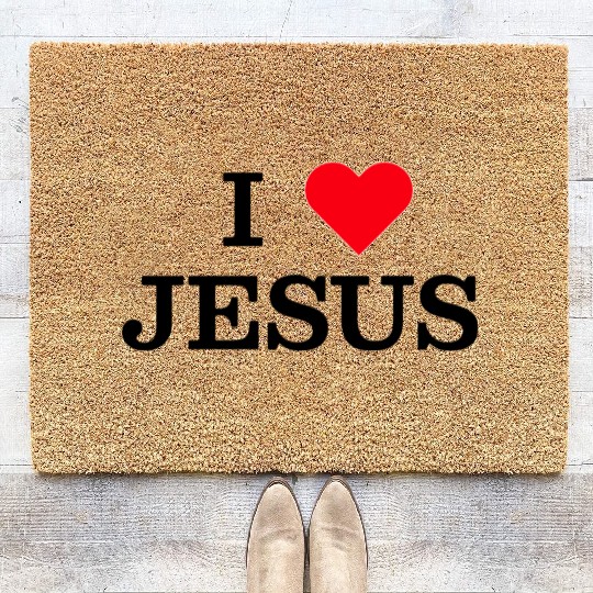I Heart Jesus Coir Doormats