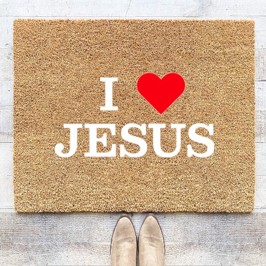 I Heart Jesus Coir Doormats