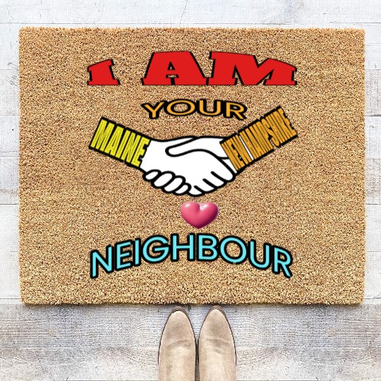I AM YOUR NEIGHOUR MAINE AND NEW HAMPSHIRE Coir Doormats