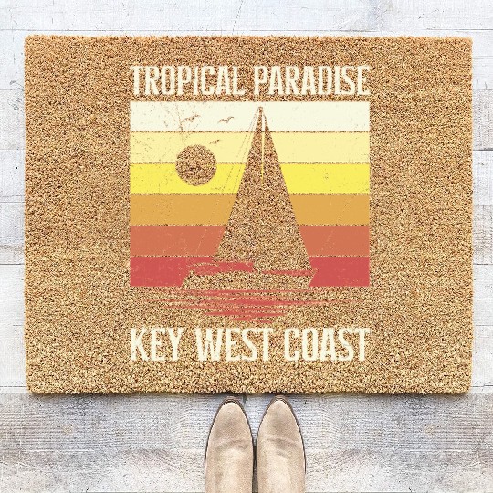 Florida TROPICAL PARADISE KEY-WEST COAST Coir Doormats