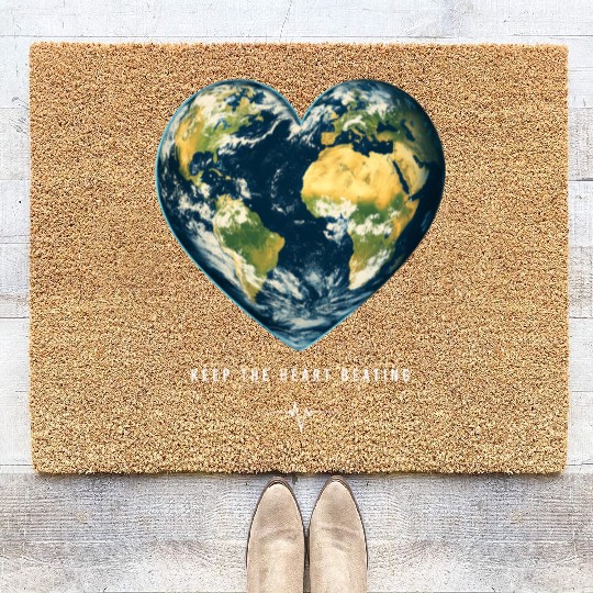 Keep the Heart Beating Environment Earth Earth Day Coir Doormats