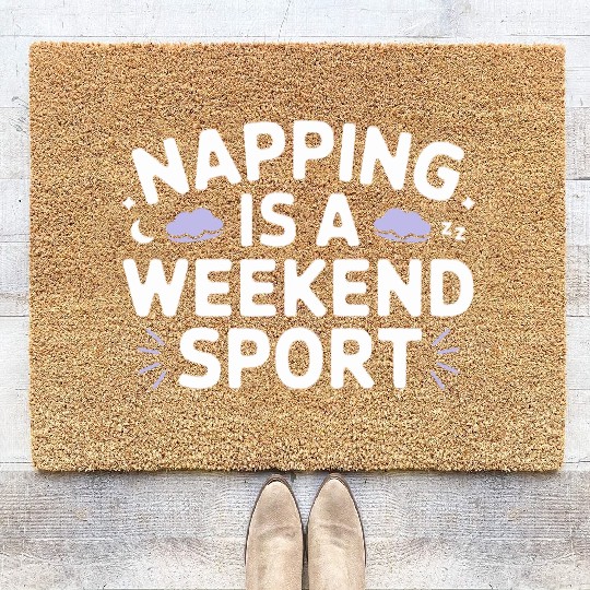 Napping is a weekend sport Coir Doormats