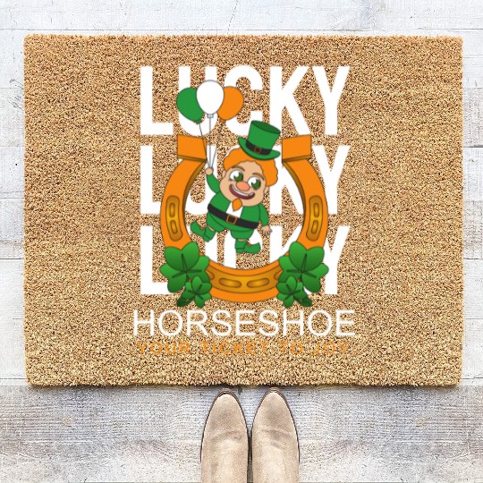 Lucky horseshoe your ticket to joy Coir Doormats