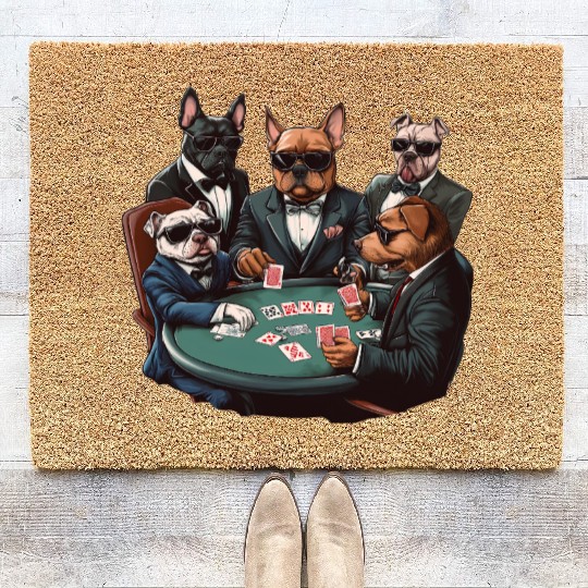 Poker Pups Coir Doormats