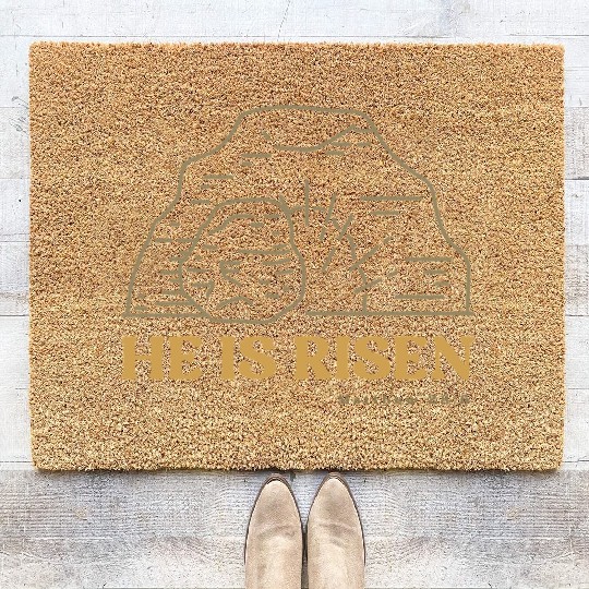 He Is Risen Coir Doormats