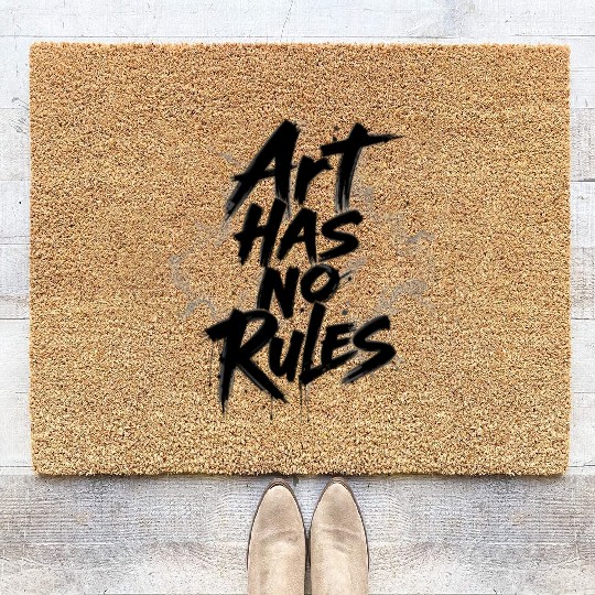 Art Has No Rules - Bold Creative Typography Design Coir Doormats