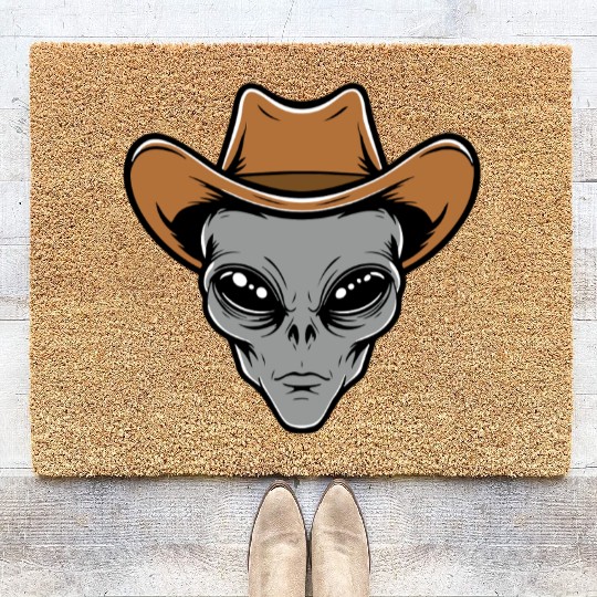 Alien Cowboy Coir Doormats