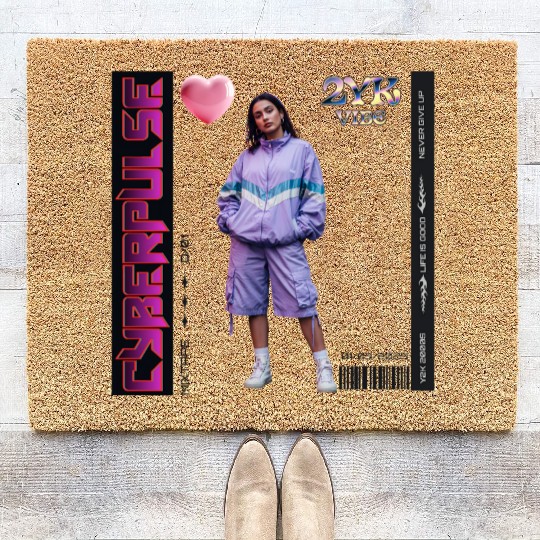 Y2K Vibes Cyberpulse Retro Coir Doormats