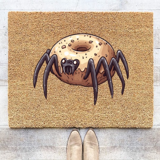 Donut Spider Funny Creative Motif Coir Doormats