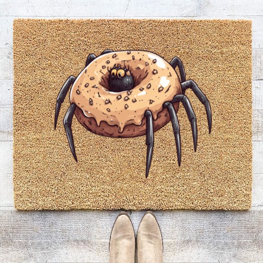 Donut Spider Funny Creative Motif Coir Doormats