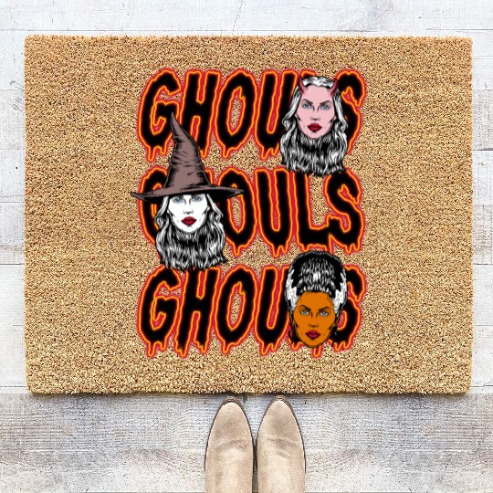 Ghouls, Ghouls, Ghouls Lady Horror Monster Mob Coir Doormats