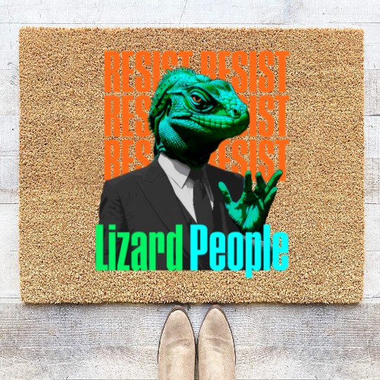 Resist Reptilians Lizard People Coir Doormats