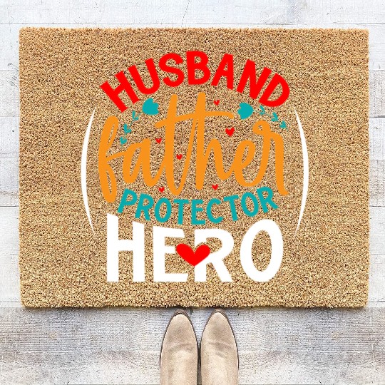 Fathers Day Daddy Protector Hero Coir Doormats