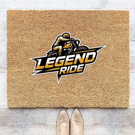 "LEGEND RIDE" | Black & Gold | Biker Coir Doormats