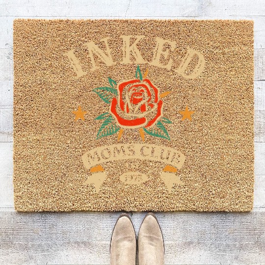 Inked Moms Club – Tattoo Rose Emblem Coir Doormats