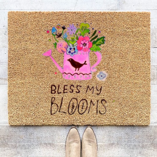 Spring flowers illustration Coir Doormats
