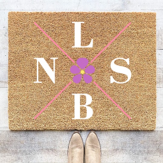 Subtle Lesbian Violet Flower Hidden Pride Coir Doormats